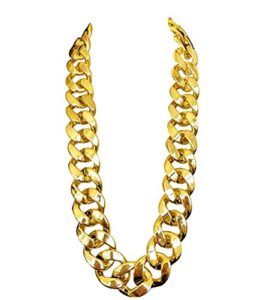 ywqzgyp big chunky plastic hip hop chain necklace,26",32",36",40" (32 inches, gold)