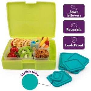 Bentology Bento Lunch Box Set w/ 5 Removable, Leak Proof Containers, On-the-Go Meal, Food Prep & Snack Packing Compartments - Stackable, Microwave Safe Nesting Containers w Lids, Easy to Clean & Store