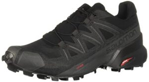 salomon speedcross 5 trail running shoes for men, black/black/phantom, 9