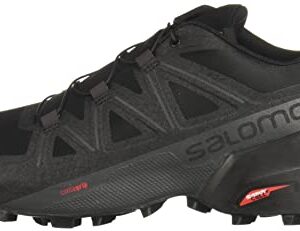 Salomon Speedcross 5 Trail Running Shoes for Men, Black/Black/Phantom, 9