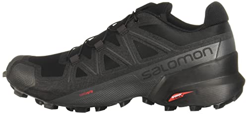 Salomon Speedcross 5 Trail Running Shoes for Men, Black/Black/Phantom, 9