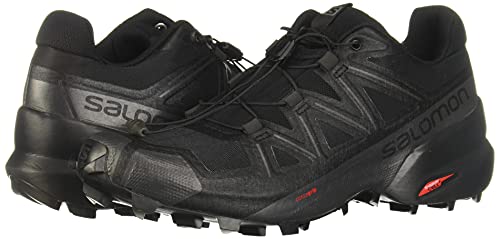 Salomon Speedcross 5 Trail Running Shoes for Women, Black/Black/Phantom, 7.5