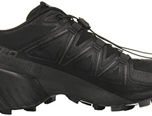 Salomon Speedcross 5 Trail Running Shoes for Women, Black/Black/Phantom, 7.5