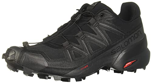 Salomon womens Salomon Women's Speedcross 5 Shoes for Women Trail Running, Black/Black/Phantom, 8 US