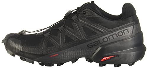 Salomon womens Salomon Women's Speedcross 5 Shoes for Women Trail Running, Black/Black/Phantom, 8 US