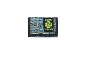 dime bags trifold hempster wallet - classic trifold design w/exterior pocket and interchangable label (glass)