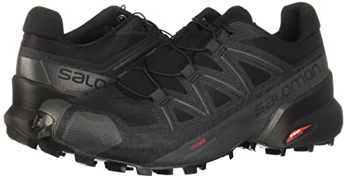 Salomon Speedcross 5 Trail Running Shoes for Men, Black/Black/Phantom, 11