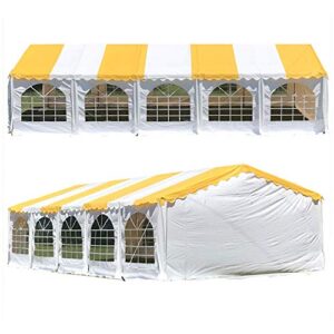 delta canopies 32'x16' budget pvc wedding party tent,easy setup outdoor event canopy,backyard garden shelter gazebo,with waterproof top,galvanized steel frame,commercial/residential use,yellow white