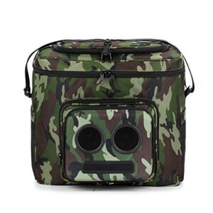 super real business the #1 cooler with speakers on amazon. 20-watt bluetooth speakers for parties/festivals/boat/beach. rechargeable, works with iphone & android (camo, 2023 edition)