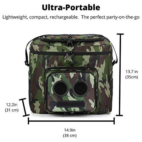 Super Real Business The #1 Cooler with Speakers on Amazon. 20-Watt Bluetooth Speakers for Parties/Festivals/Boat/Beach. Rechargeable, Works with iPhone & Android (Camo, 2023 Edition)