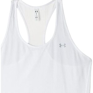 Under Armour Women's HeatGear Armour Racer Tank , White (100)/Metallic Silver , Small