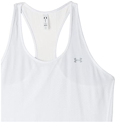 Under Armour Women's HeatGear Armour Racer Tank , White (100)/Metallic Silver , Small