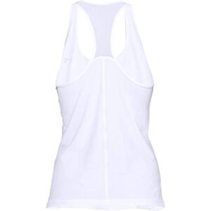 Under Armour Women's HeatGear Armour Racer Tank , White (100)/Metallic Silver , Small