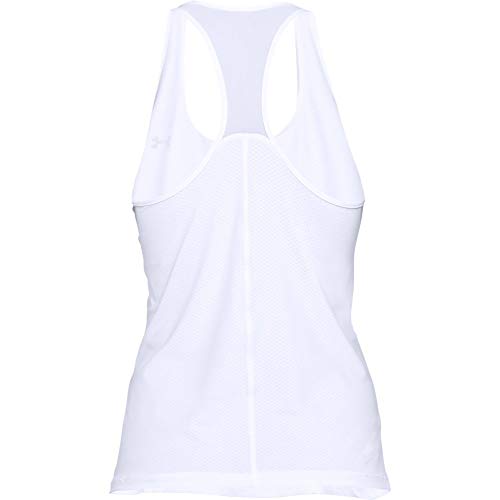 Under Armour Women's HeatGear Armour Racer Tank , White (100)/Metallic Silver , Small