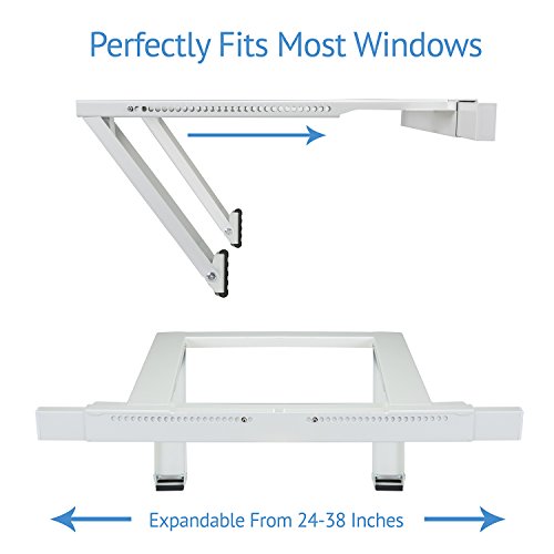 Ivation Air Conditioner Support Bracket, No Tools or Drilling Required – Easy to Install Universal Window AC Mount – Heavy Duty Steel, Holds Up to 200lbs – Fits Single Or Double Hung Windows