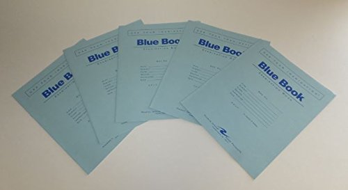 Roaring Spring Exam Blue Book, Wide Rule with Margin, 8-1/2 x 7 Inches, White, 4 Sht/8 Page, 5 Pack, 77510