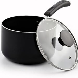 Cook N Home Nonstick Saucepan, 2 quart, Black