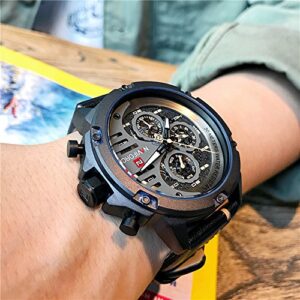 NAVIFORCE Sport Military Watches for Men Waterproof Watch Analog Quartz Leather Band Date Calendar Clock Wristwatch