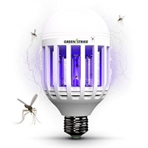 greenstrike led zapping light bulb | 2 in 1 mosquito led zapper and light bulb | lamp-led electronic insect & fly zapper | keeps bugs away | attracts & zaps all type of insects | universal fit