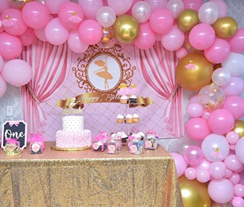 CSFOTO 5x3ft Ballerina Birthday Backdrop Party Decorations Cinderella Party Supplies Ballet Backdrop 4 Years Birthday Background Ballerina Backdrop Birthday Party Banner