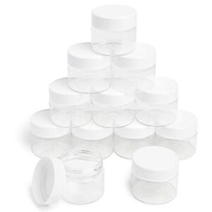 mho containers | clear refillable pet containers, white screw-on lid, bpa/paraben free - 3.5 fl oz (104ml) - set of 12