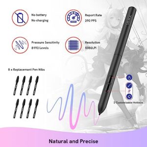 Drawing Tablet,VEIKK S640 Digital Graphics Tablet, 6x4 Inch Ultra-Thin Portable OSU! Tablet, Battery-Free Stylus for OSU! Game and Teaching Online Classes,Support Windows Mac Linux Chrome Android OS