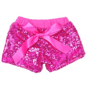 cilucu baby girls shorts toddler sequin shorts sparkles on both sides hot pink 5t