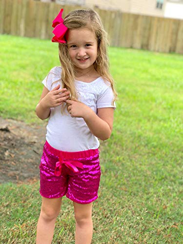 Cilucu Baby Girls Shorts Toddler Sequin Shorts Sparkles on Both Sides Hot Pink 5T