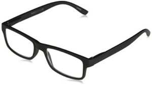 magnifeye reading glasses for men or women, 1.25 diopters, black