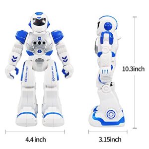 Sikaye RC Robot for Kids Intelligent Programmable Robot with Infrared Controller Toys, Dancing, Singing, Led Eyes, Gesture Sensing Robot Kit, Blue