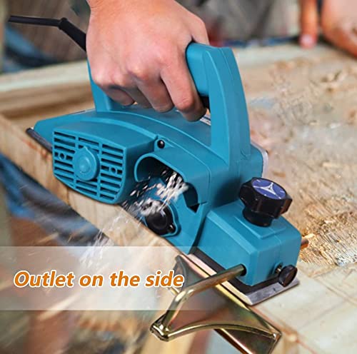 Yosoo Electric Hand Planer, 110V Portable Electric Wood Planer Hand Held Planer Woodworking Power Tool Accurate Smooth Door Planer Machine for Home Furniture