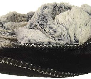 Dearfoams womens Beth Furry Foldover Boot Slipper, Black, Medium US