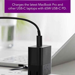 ZMI zPower Turbo 65W USB-C PD Laptop Charger Power Adapter Compatible with Laptops Chargeable via USB-C (Not Compatible with Legacy Models with Barrel Charging Ports) - Black