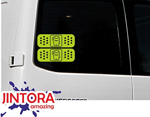 JINTORA Sticker - Decal - JDM - Die Cut - domo kun Band Aid Small 2nd - 187x99 mm - JDM - Die Cut - Car - Truck - Bus - Window - Laptop - Coach - Rear Window - Yellow Green