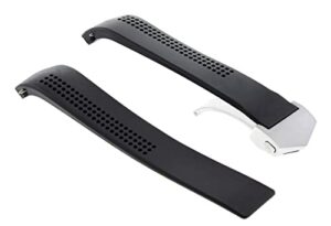 ewatchparts 22mm rubber band strap compatible with tag heuer carrera calibre 5 16 17 watch black