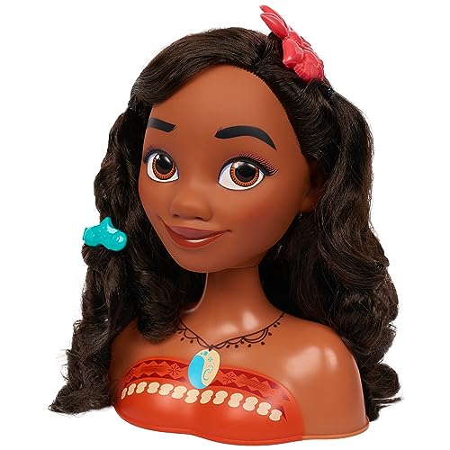 Disney Princess Moana Stying Head, 14-pieces, Officially Licensed Kids Toys for Ages 3 Up by Just Play