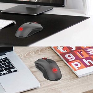 Redragon M652 Optical 2.4G Wireless Mouse with USB Receiver, Portable Gaming & Office Mice, 5 Adjustable DPI Levels, 6 Buttons for Desktop, MacBook, Notebook, PC, Laptop, Computer