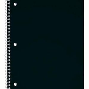 Just Basics® Poly Spiral Notebook, 8 1/2" x 10 1/2", Wide Ruled, 140 Pages (70 Sheets), Black