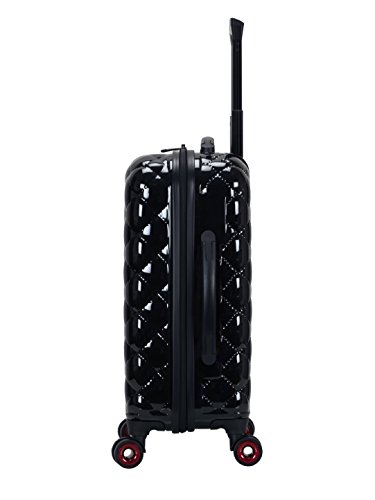 Rockland Quilt Hardside Expandable Spinner Wheel Luggage, Black, 3-Piece Set (20/24/28)