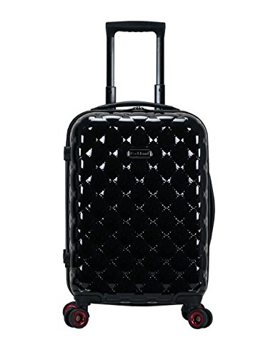 Rockland Quilt Hardside Expandable Spinner Wheel Luggage, Black, 3-Piece Set (20/24/28)