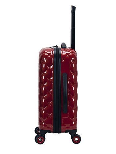 Rockland Quilt Hardside Expandable Spinner Wheel Luggage, Red, 3-Piece Set (20/24/28)