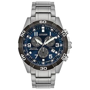 citizen men's eco-drive sport casual brycen chronograph watch, super titanium™, perpetual calendar, tachymeter 12/24 hour time, alarm, date