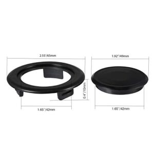 2 Inch Patio Table Umbrella Hole Ring and Cap Set, Standard Size Umbrella Thicker Hole Ring Plug and Cap Set (Black, 1 Set)