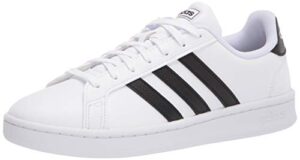 adidas women's grand court shoe, white/black/white, 8