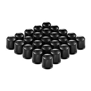Valve-Loc Tire Valve Caps (25-Pack) Black, Universal Stem Covers for Cars, SUVs, Bike and Bicycle, Trucks, Motorcycles | Heavy-Duty, Airtight Seal | Screw-On, Easy-Grip Use (Black)
