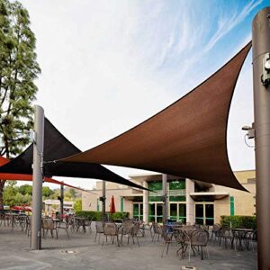 Royal Shade 24' x 24' x 24' Brown Triangle Sun Shade Sail Canopy Outdoor Patio Fabric Screen Awning RTAPT24-95% UV Blockage, Heavy Duty, Water & Air Permeable (We Make Custom Size)