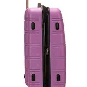 Rockland Melbourne Hardside Expandable Spinner Wheel Luggage, Pink, Checked-Large 28-Inch