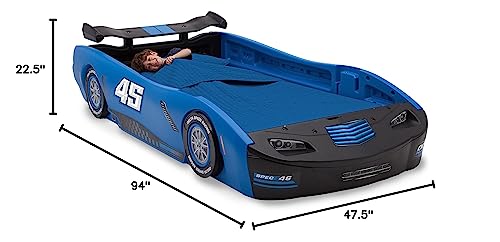 Delta Children Sport Race Car Twin Bed, Blue