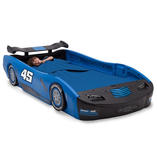 Delta Children Sport Race Car Twin Bed, Blue