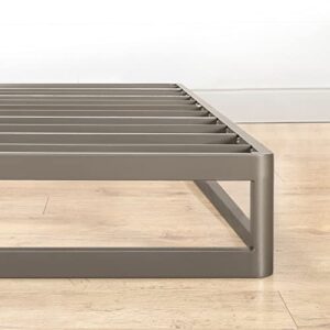 Mellow 9" Metal Platform Bed Frame w/Heavy Duty Steel Slat Mattress Foundation (No Box Spring Needed), Queen, Grey